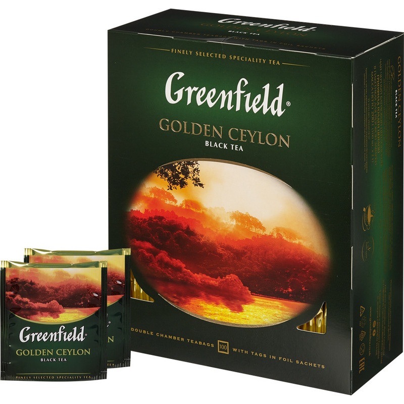 Чай Greenfield Golden Ceylon черный фольгир.100пак/уп 0581-09 Чай Greenfield Golden Ceylon черный фольгир.100пак/уп 0581-09