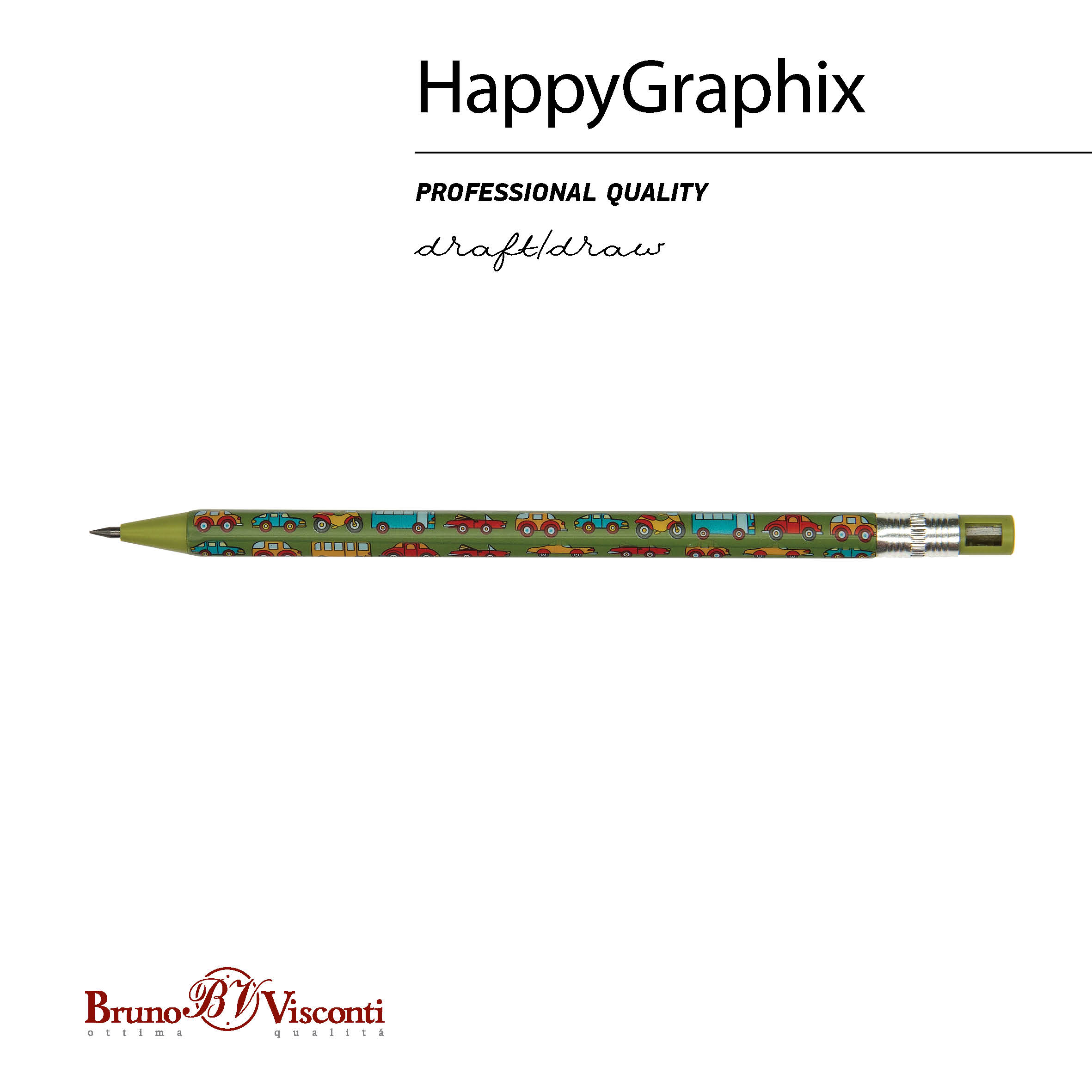 КАРАНДАШ МЕХАНИЧЕСКИЙ ЦАНГОВЫЙ С ТОЧИЛКОЙ "FunGraphix. Машинки" 2 ММ КАРАНДАШ МЕХАНИЧЕСКИЙ ЦАНГОВЫЙ С ТОЧИЛКОЙ "FunGraphix. Машинки" 2 ММ