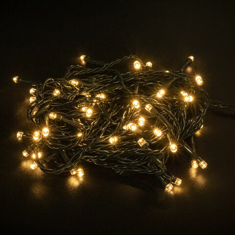 Электрогирлянда-нить комнатная "Стандарт" 5 м, 50 LED, теплый белый Электрогирлянда-нить комнатная "Стандарт" 5 м, 50 LED, теплый белый