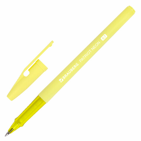 Ручка шариковая РОССИЯ "PATRIOT NEON", СИНЯЯ, корпус ассорти, 0,7 мм,