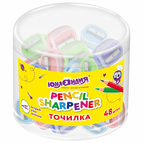 Точилка ЮНЛАНДИЯ "COLOR PASTEL", двуцветная, пастельные цвета ассорти,