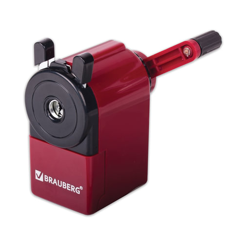 Точилка механическая BRAUBERG, металлический механизм, черный/бордовый, 222517 Точилка механическая BRAUBERG, металлический механизм, черный/бордовый, 222517