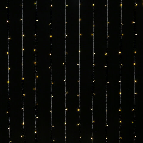 Электрогирлянда-занавес комнатная "Штора" 3х3 м, 196 LED, теплый белый Электрогирлянда-занавес комнатная "Штора" 3х3 м, 196 LED, теплый белый