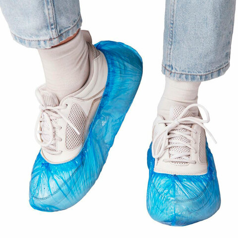 Бахилы КОМПЛЕКТ 100 штук (50 пар) СТАНДАРТ, размер 40х14, 16 мкм, 2,2 г,