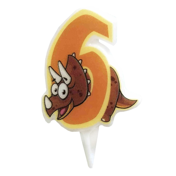 Свеча Цифра 6 Динозавр 5см Свеча Цифра 6 Динозавр 5см