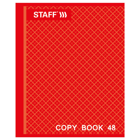 Тетрадь А5, 48 л., STAFF, клетка, офсет №2 ЭКОНОМ, обложка картон,