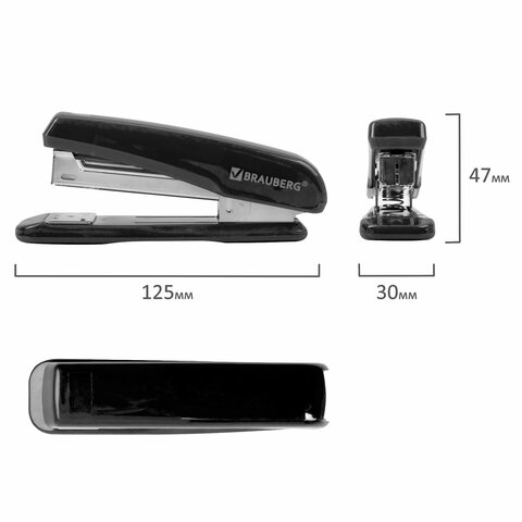 Степлер №24/6, 26/6 BRAUBERG "Nero", до 20 листов, черный, 222546 Степлер №24/6, 26/6 BRAUBERG "Nero", до 20 листов, черный, 222546