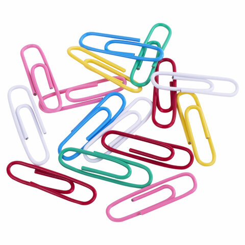 Скрепки ЭКСТРА ОФИСМАГ 28 мм цветные 100 штук, 271316 Скрепки ЭКСТРА ОФИСМАГ 28 мм цветные 100 штук, 271316