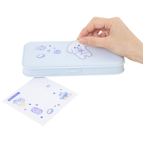 Пенал пластиковый BRAUBERG, пастельный голубой, наклейки в комплекте, 21х9х3 см, Пенал пластиковый BRAUBERG, пастельный голубой, наклейки в комплекте, 21х9х3 см,