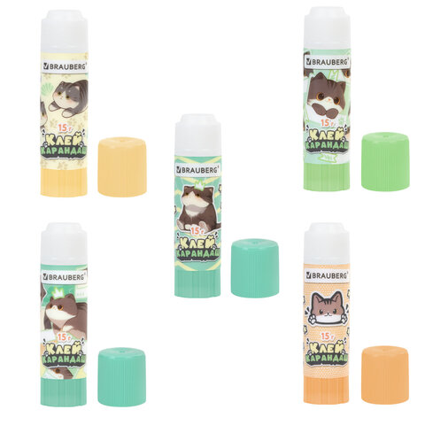 Клей-карандаш 15 г, кросс-серия "МИЛЫЕ КОТЫ", ассорти, BRAUBERG, Клей-карандаш 15 г, кросс-серия "МИЛЫЕ КОТЫ", ассорти, BRAUBERG,