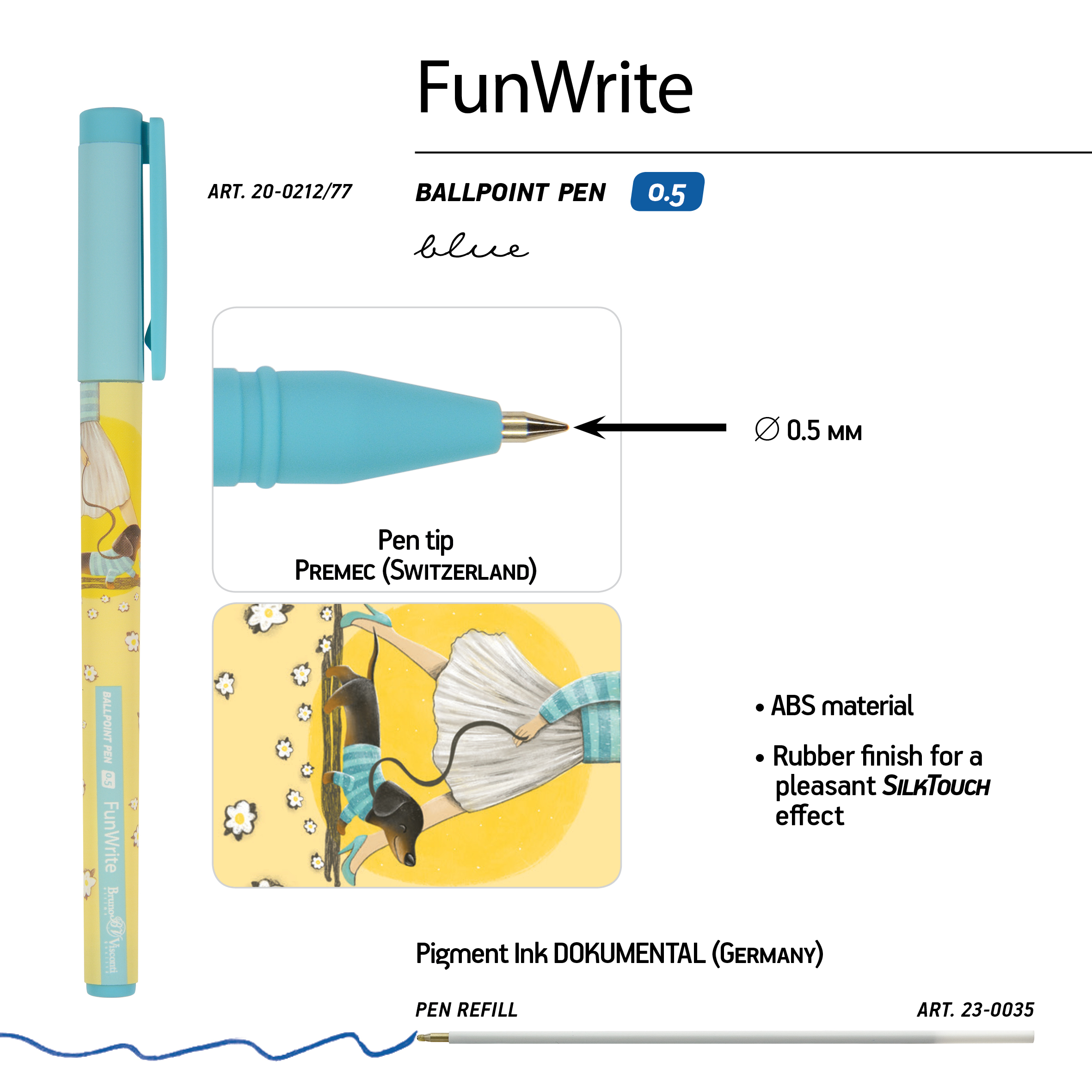 РУЧКА "FunWrite. Городская прогулка. Такса" ШАРИКОВАЯ, 0.5 ММ, СИНЯЯ РУЧКА "FunWrite. Городская прогулка. Такса" ШАРИКОВАЯ, 0.5 ММ, СИНЯЯ