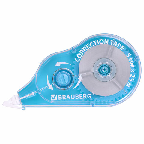 Корректирующая лента BRAUBERG MAXI PLUS, 5 мм х 25 м, механизм перемотки, корпус Корректирующая лента BRAUBERG MAXI PLUS, 5 мм х 25 м, механизм перемотки, корпус