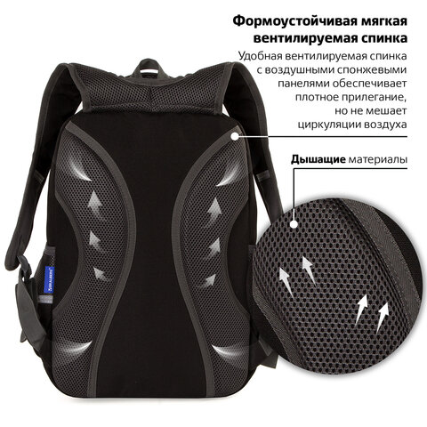 Рюкзак BRAUBERG STAR, Spider, черный, 40х29х13 см, 229978 Рюкзак BRAUBERG STAR, Spider, черный, 40х29х13 см, 229978