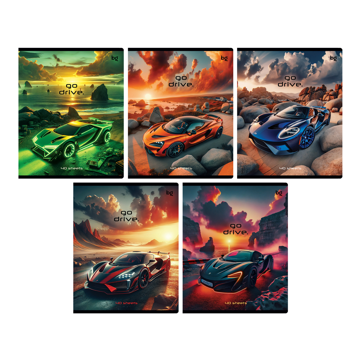 Тетрадь 40л., А5, клетка BG "Go drive" Тетрадь 40л., А5, клетка BG "Go drive"