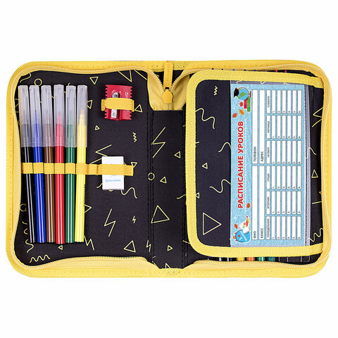 Пенал BRAUBERG с наполнением, 1 отделение, 1 откидная планка, 24 предмета, 21х14 Пенал BRAUBERG с наполнением, 1 отделение, 1 откидная планка, 24 предмета, 21х14