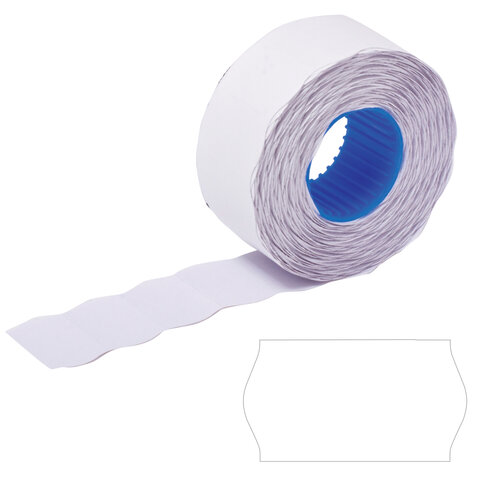 Этикет-лента 22х12 мм, волна, белая, комплект 5 рулонов по 800 шт., BRAUBERG, Этикет-лента 22х12 мм, волна, белая, комплект 5 рулонов по 800 шт., BRAUBERG,