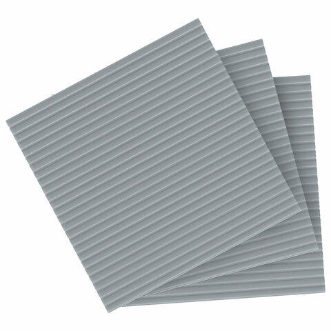 Салфетки губчатые для уборки кухни 15х15 см, ЦЕЛЛЮЛОЗНЫЕ, КОМПЛЕКТ 3 шт., серые,