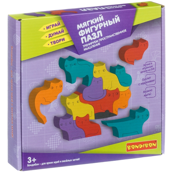 Мягкий фигурный пазл BONDIBON. КОШКИ И МЫШЬ. Тренируем пространственное мышление Мягкий фигурный пазл BONDIBON. КОШКИ И МЫШЬ. Тренируем пространственное мышление