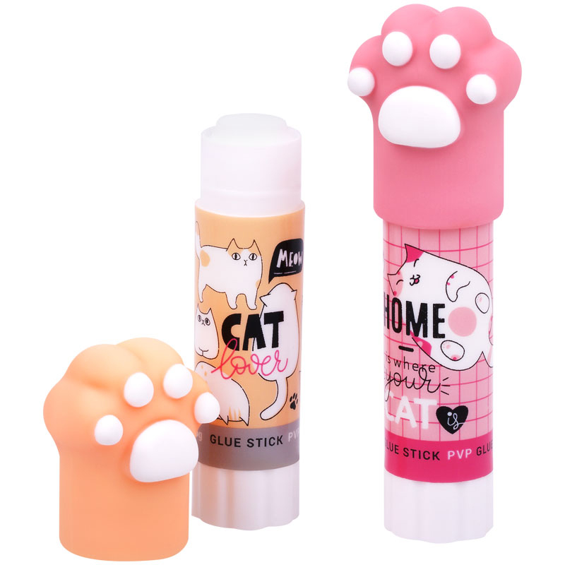 Клей-карандаш MeShu с топпером "Paw" ассорти, 8г., дисплей бокс, ПВП Клей-карандаш MeShu с топпером "Paw" ассорти, 8г., дисплей бокс, ПВП