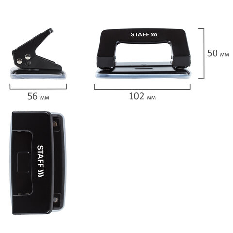 Дырокол металлический STAFF, до 10 листов, без линейки, черный, 224647 Дырокол металлический STAFF, до 10 листов, без линейки, черный, 224647