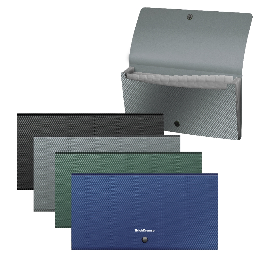 Папка-картотека пластиковая Erich Krause Diamond Original, с 12 отделениями, Папка-картотека пластиковая Erich Krause Diamond Original, с 12 отделениями,