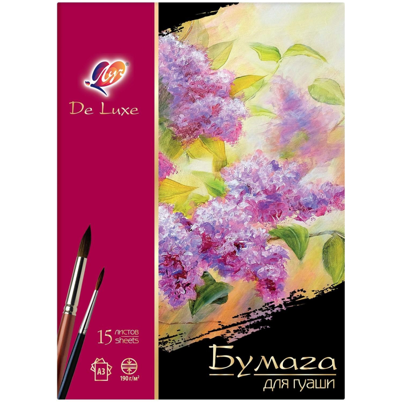 Бумага для гуаши Луч De Luxe А3 297x420. 15л в папке 32С 2080-08 Бумага для гуаши Луч De Luxe А3 297x420. 15л в папке 32С 2080-08