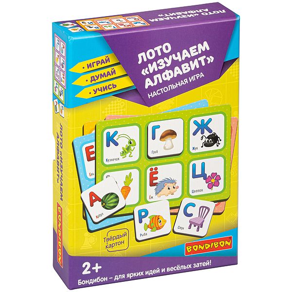 Настольная игра ЛОТО "ИЗУЧАЕМ АЛФАВИТ" Играй Думай Учись Bondibon Настольная игра ЛОТО "ИЗУЧАЕМ АЛФАВИТ" Играй Думай Учись Bondibon
