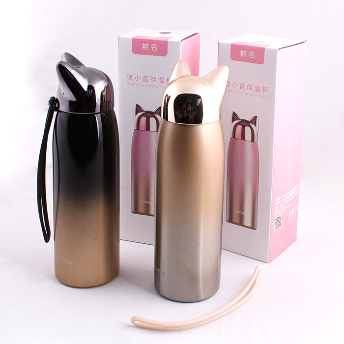 Бутылка (термос) для воды 300мл "Кошка" цвет ассорти Бутылка (термос) для воды 300мл "Кошка" цвет ассорти