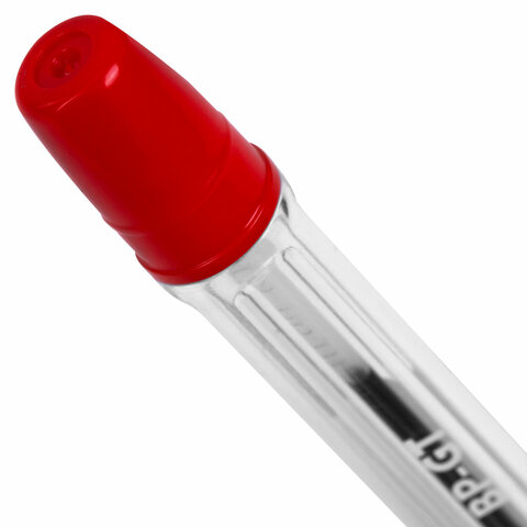 Ручка шариковая BRAUBERG "BP-GT", КРАСНАЯ, корпус прозрачный,