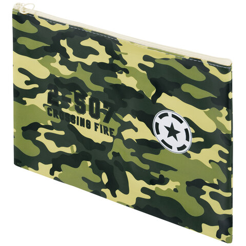 Папка для тетрадей ПИФАГОР А4, 1 отделение, ПВХ, на молнии, ассорти