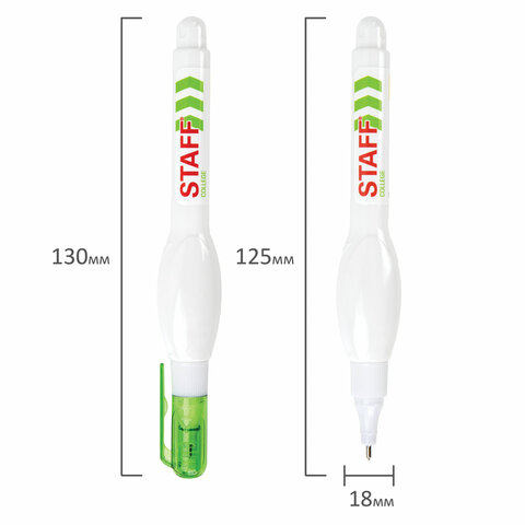 Ручка-корректор STAFF, 7 мл, металлический наконечник, 226816 Ручка-корректор STAFF, 7 мл, металлический наконечник, 226816
