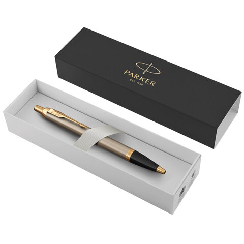 Ручка шариковая PARKER "IM Core Brushed Metal GT", корпус серебристый Ручка шариковая PARKER "IM Core Brushed Metal GT", корпус серебристый