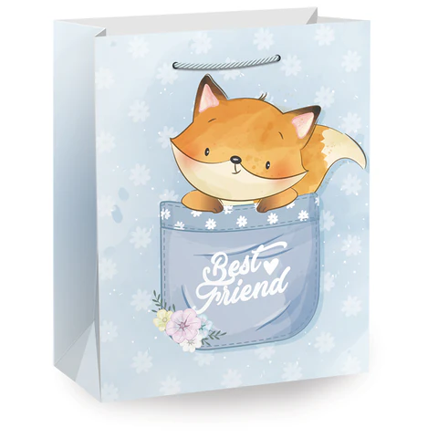 Пакет подарочный (1 штука) 26х13х32 см (L), "Lovely Animals", ассорти, Пакет подарочный (1 штука) 26х13х32 см (L), "Lovely Animals", ассорти,