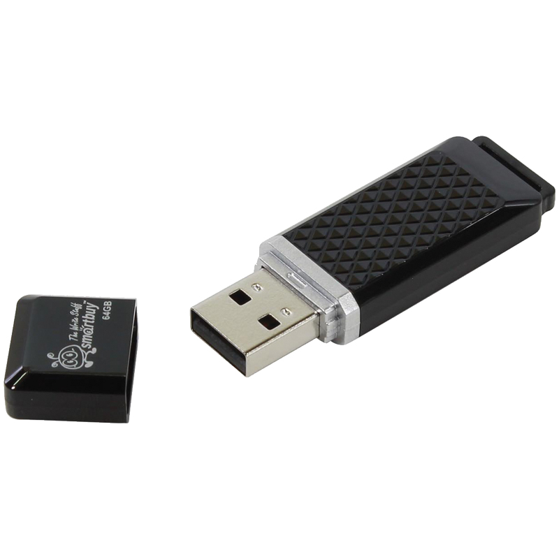 Память Smart Buy "Quartz" 64GB, USB 2.0 Flash Drive, черный Память Smart Buy "Quartz" 64GB, USB 2.0 Flash Drive, черный