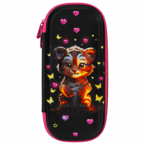 Пенал ЮНЛАНДИЯ, 1 отделение, 1 откидная планка, карман, EVA покрытие soft touch,