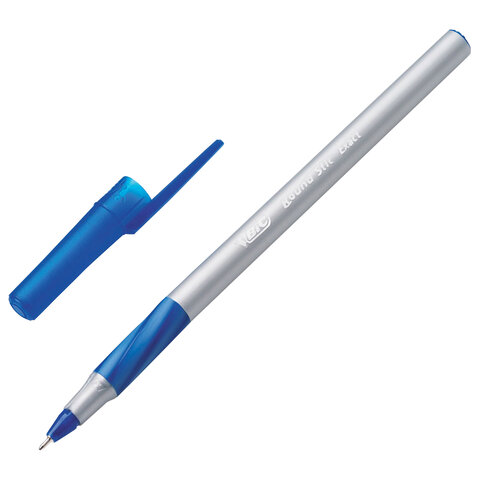 Ручки шариковые с грипом BIC "Round Stic Exact", НАБОР 4 шт., СИНИЕ,