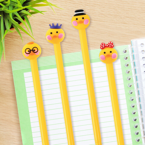 Ручка с топпером шариковая ЮНЛАНДИЯ "Цыпленок", корпус ассорти, СИНЯЯ, Ручка с топпером шариковая ЮНЛАНДИЯ "Цыпленок", корпус ассорти, СИНЯЯ,