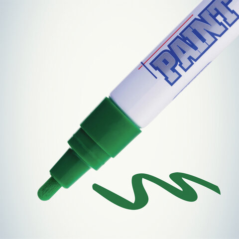 Маркер-краска лаковый (paint marker) MUNHWA, 4 мм, ЗЕЛЕНЫЙ, нитро-основа,