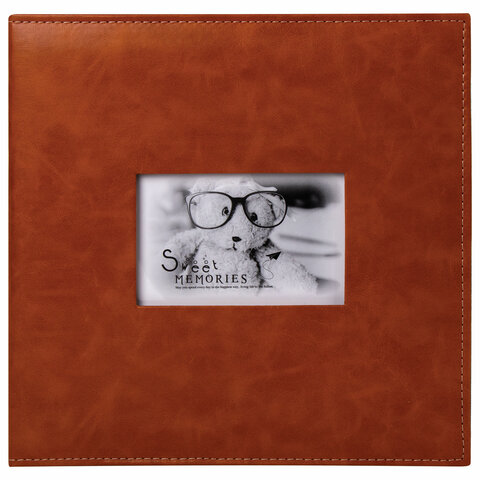 Фотоальбом BRAUBERG "Premium Brown" 20 магнитных листов 30х32 см, под