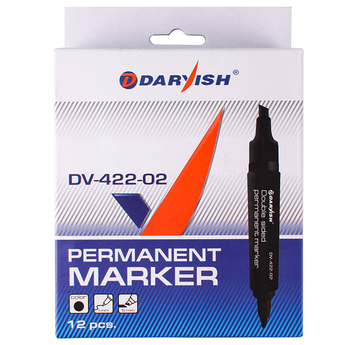 Маркер-перманент 2-х сторонний "Darvish" черный Маркер-перманент 2-х сторонний "Darvish" черный
