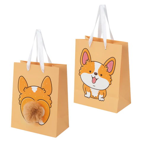 Пакет подарочный (1 штука) 18х10х23 см (M), "Corgi's Tail", пушистый Пакет подарочный (1 штука) 18х10х23 см (M), "Corgi's Tail", пушистый