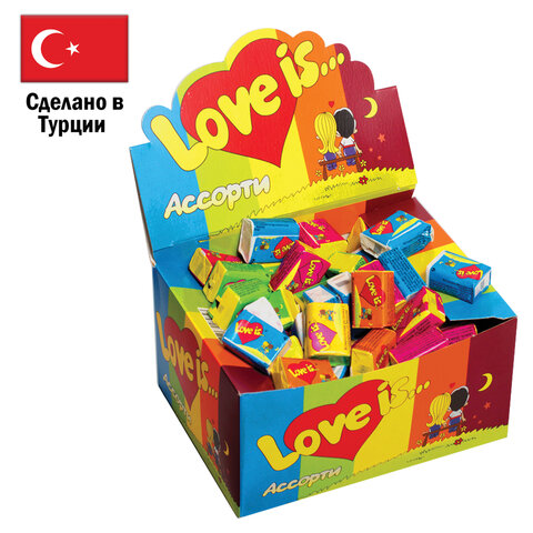 Жевательная резинка LOVE IS ассорти вкусов, 4,2 г, 47149 Жевательная резинка LOVE IS ассорти вкусов, 4,2 г, 47149