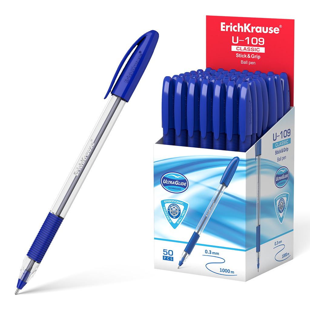 Ручка шариковая Erich Krause® U-109 Classic Stick&Grip 1.0, Ultra Glide Ручка шариковая Erich Krause® U-109 Classic Stick&Grip 1.0, Ultra Glide