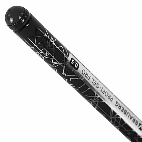 Ручка гелевая BRAUBERG "Profi-Gel PRO", ЧЕРНАЯ, линия письма 0,4 мм,