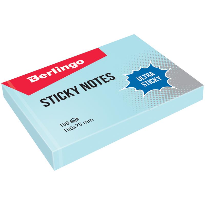 Самоклеящийся блок Berlingo "Ultra Sticky", 100*75мм, 100л, пастель, Самоклеящийся блок Berlingo "Ultra Sticky", 100*75мм, 100л, пастель,