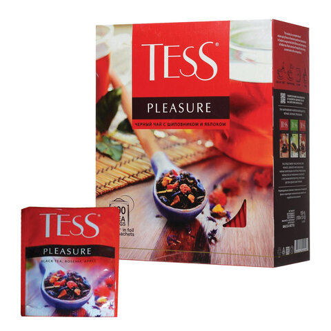 Чай TESS (Тесс) "Pleasure", черный с шиповником и яблоком, 100 Чай TESS (Тесс) "Pleasure", черный с шиповником и яблоком, 100