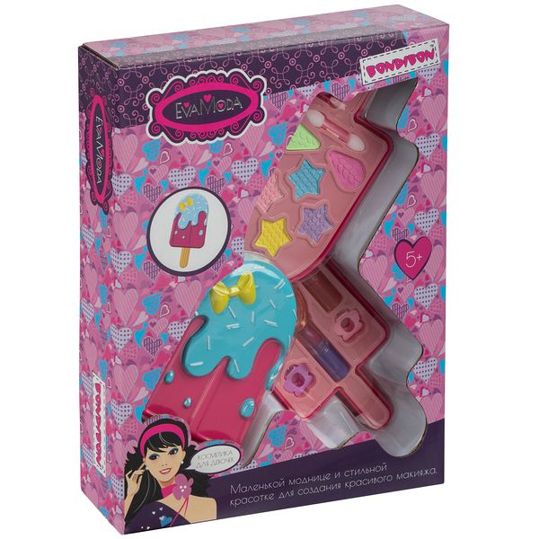 Набор детской декоративной косметики Bondibon Eva Moda, косметичка-мороженое Набор детской декоративной косметики Bondibon Eva Moda, косметичка-мороженое
