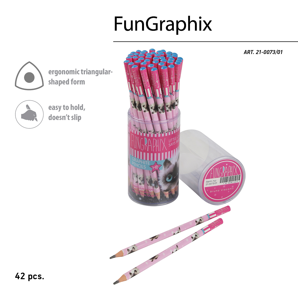 КАРАНДАШ ЧЕРНОГРАФИТОВЫЙ "Fun Graphix. Кошка с глазами" HB КАРАНДАШ ЧЕРНОГРАФИТОВЫЙ "Fun Graphix. Кошка с глазами" HB