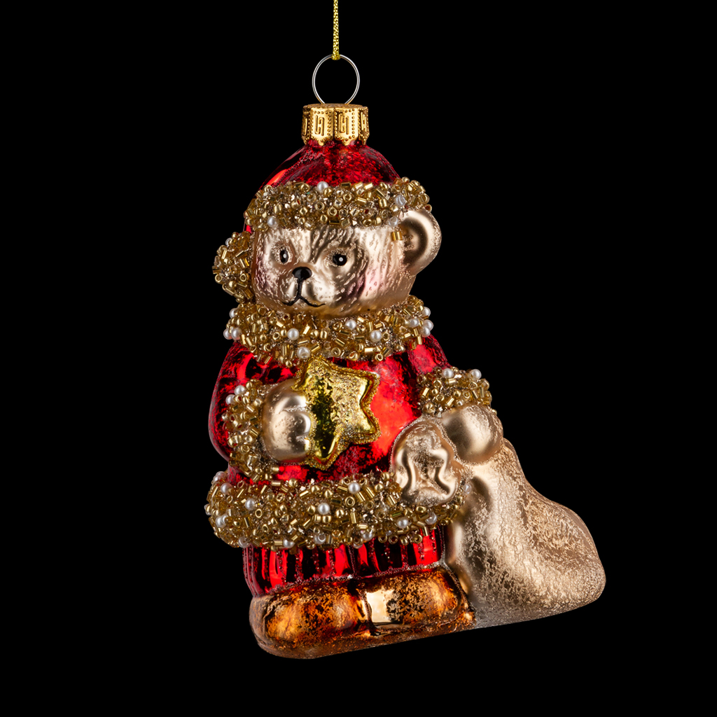 Украшение ErichKrause Decor® Мишка со звездой 10см, стекло Украшение ErichKrause Decor® Мишка со звездой 10см, стекло
