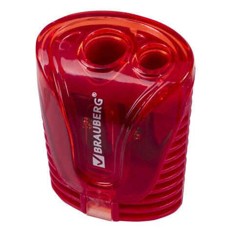 Точилка BRAUBERG "Cell Dual", 2 отверстия, с контейнером, пластиковая, Точилка BRAUBERG "Cell Dual", 2 отверстия, с контейнером, пластиковая,